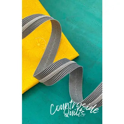 Black Stripe Zipper Tape with Nickel Teeth