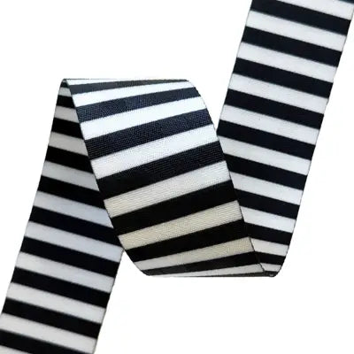 Black & White Stripe Webbing 2in x 12yds