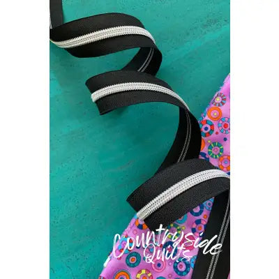 Black Zipper Tape with Nickel Teeth