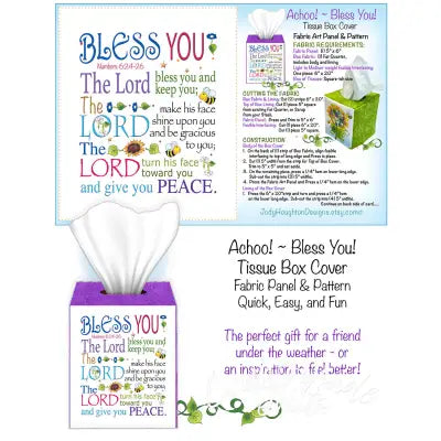 Bless You Tissue Box Panel and Pattern