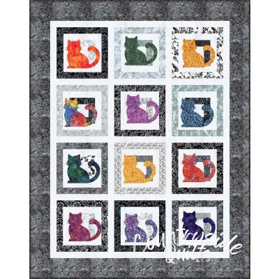 Blooms at Dusk Feline Groovy Quilt Kit