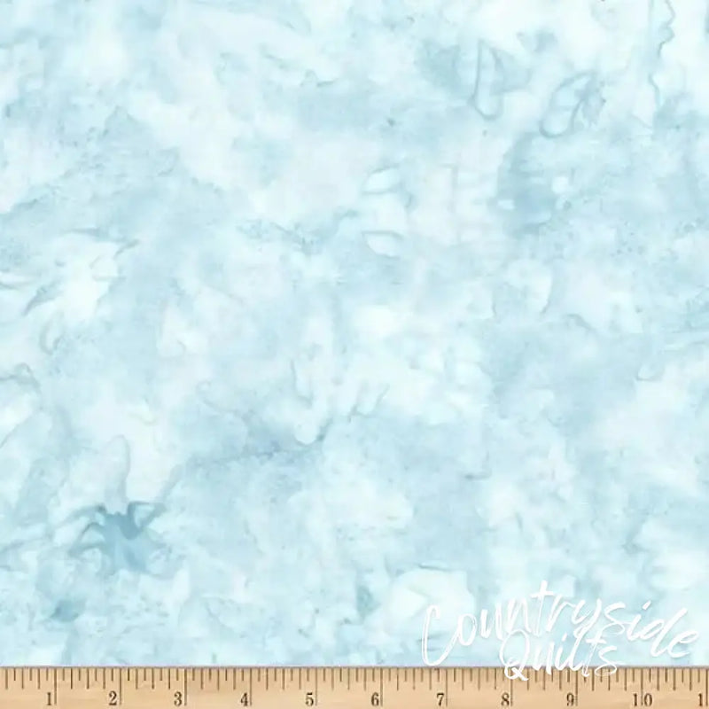 Blue Hydrangea Watercolor Waves Batik Wideback Fabric per yard