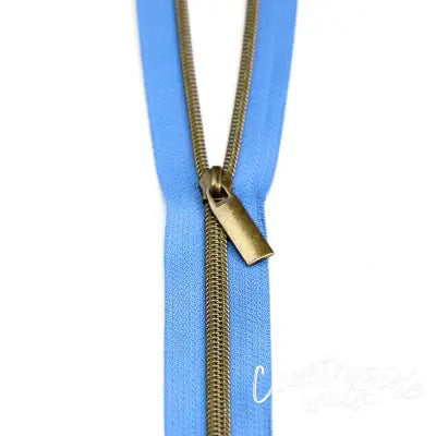 Blue Jean #5 Nylon Antique Coil Zippers: 3 Yards with 9 Pulls