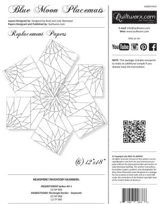 Blue Moon Placemats Replacement Papers