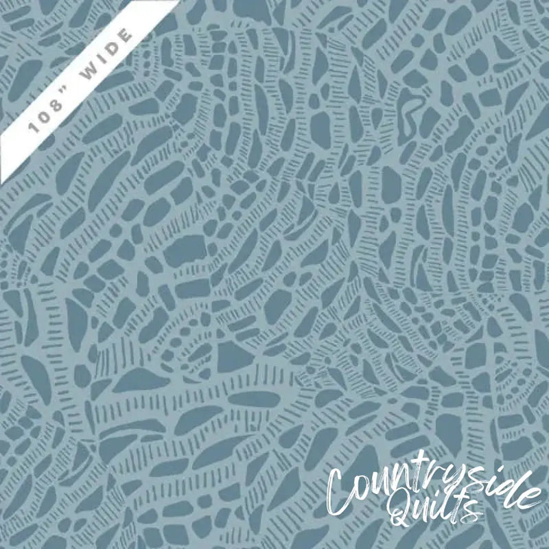 Blue Neverending Seashell Serenade Quilter's Weight Cotton Wideback Fabric per yard