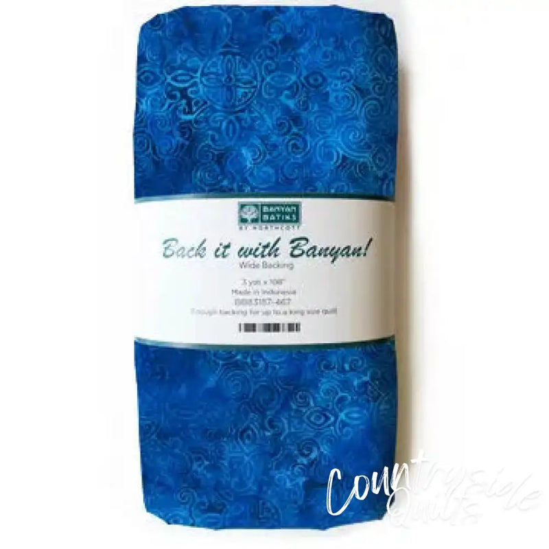 Blue Sapphire Matera Cotton Batik Wideback Fabric - 3 yard bundle