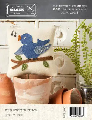Blue Songbird Pillow