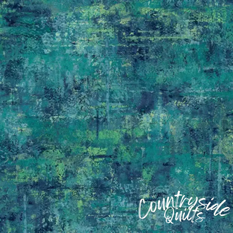 Blue Teal Mottled Blender Wideback Cotton Fabric per yard