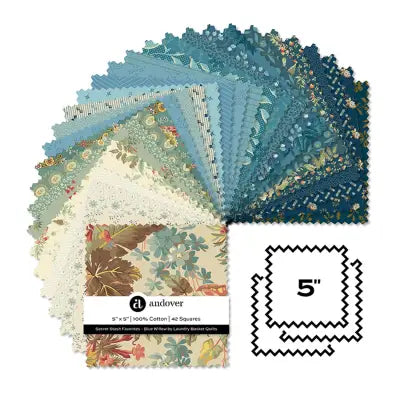 Blue Willow - 5 Inch Square - 42 Cuts Each