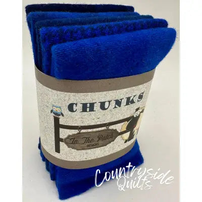 Blue Wool Chunks 5pc 9in x 10in