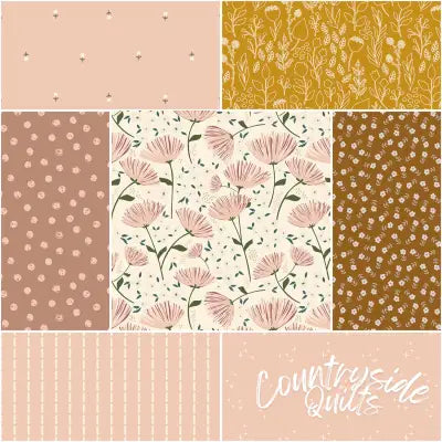 Blush 'n Butterscotch 1 Yard Bundle Cream, 7pcs/bundle