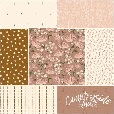 Blush 'n Butterscotch 1 Yard Bundle Dusty Rose, 7pcs/bundle