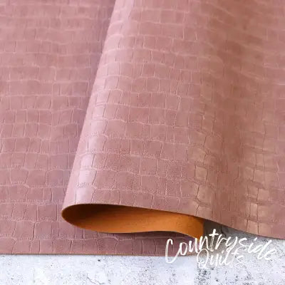 Blush Pink Faux Crocodile Leather 1/2yds