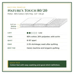 Batting profile: Nature's Touch 80/20 – Low loft, 80% Cotton / 20% Poly