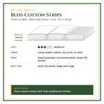 Batting profile: Bliss Cotton Strips – Medium loft, 100% USA Cotton