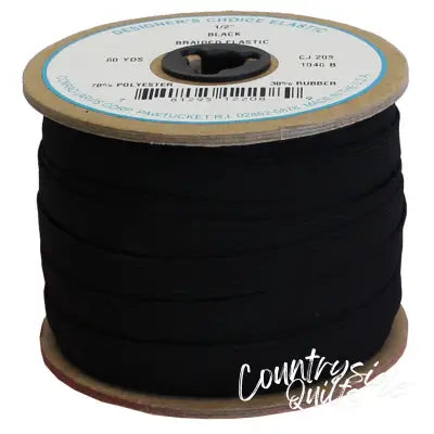Braid Elastic 1/2in x 60yd Black