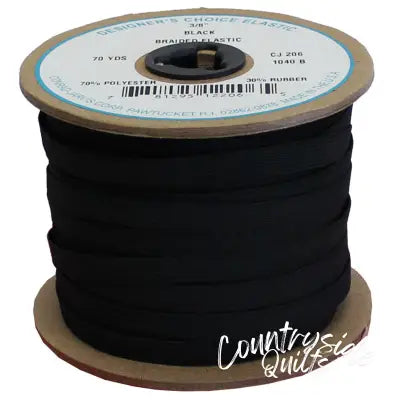 Braid Elastic 3/8in x 70yd Black