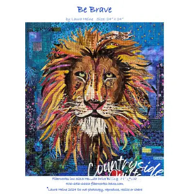Be Brave Lion Collage Pattern by Laura Heine