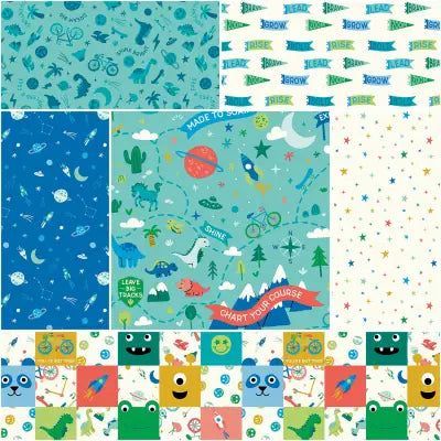 Brave Your Way 1 Yard Bundle Lagoon, 6pcs