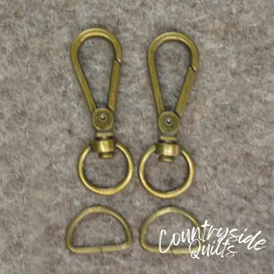 Bronze 1/2in Narrow Back Strap Hardware 4pc