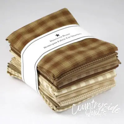 Brown/Neutral Homespun Fat Quarter 12pcs