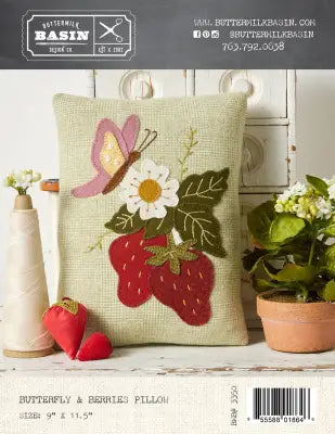 Butterfly & Berries Pillow