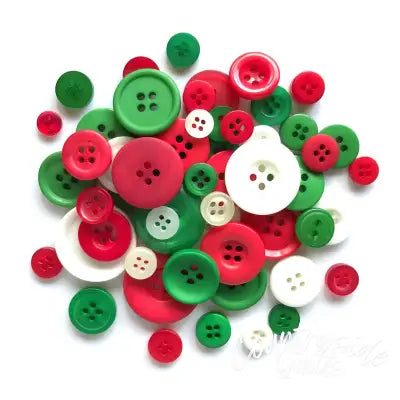Button Candy Bag Traditional Christmas 5oz Assorted Sizes