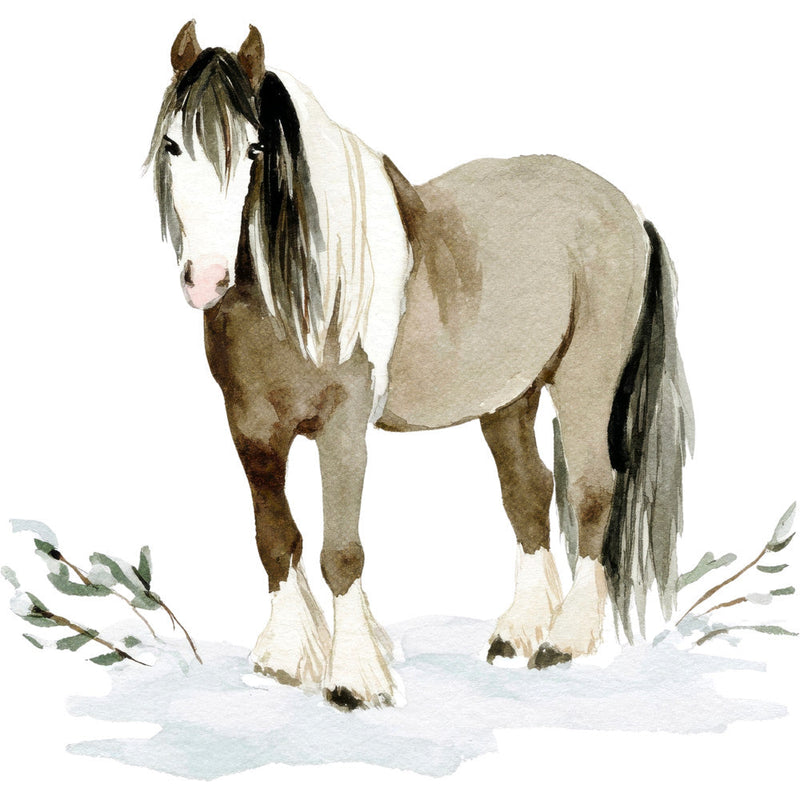 Watercolor Horses Fabric Panel 55