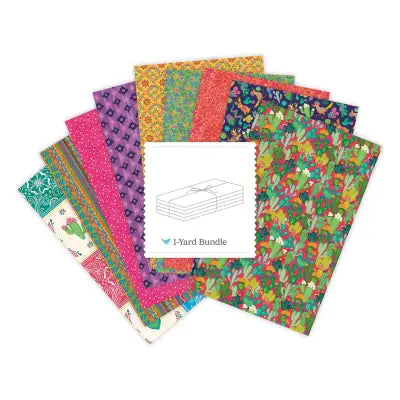 Cacti & Charm 1 Yard Bundle Red, 9 Pcs.