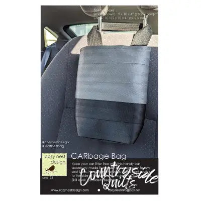 Carbage Seat Belt Vehicle Litter Bag In Grey & Black
