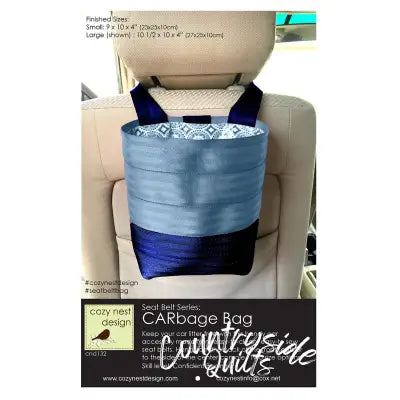 CARbage Seat Belt Vehicle Litter Bag In Navy & Steel Blue