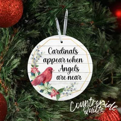 Cardinals Appear Metal Ornament