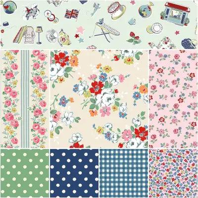 Cath Kidston® Signature Collection 1 Yard Bundle Cream, 8pcs