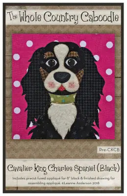Cavalier King Charles black Precut Fused Applique Pack