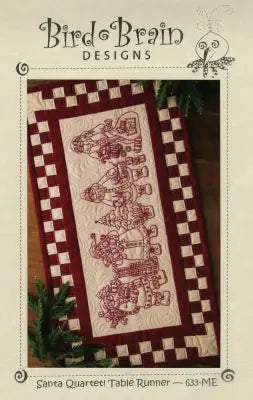 CD Santa Quartet! Table Runner Machine Embroidery
