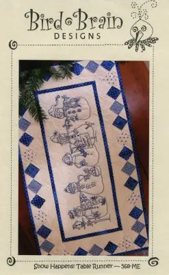 CD Snow Happens! Table Runner Machine Embroidery