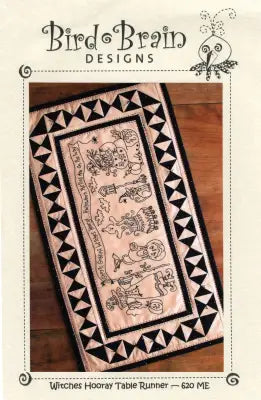 CD Witches Hooray Table Runner  Machine Embroidery
