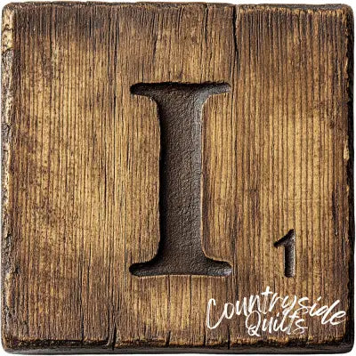 Wood Letter I Blocks Fabric Panel