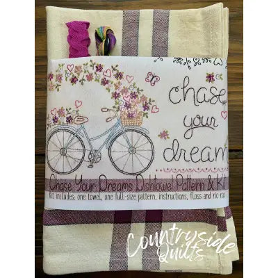 Chase Your Dreams Embroidery Dishtowel Kit