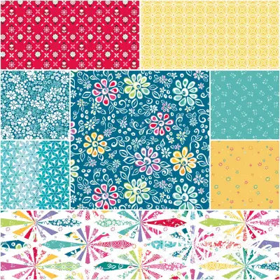 Chasing Rainbows 1 Yard Bundle Paradise, 8 Pcs.