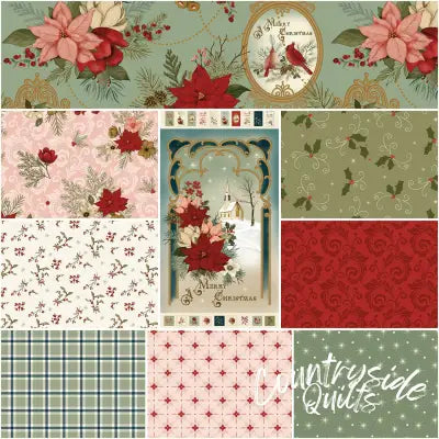 Christmas Greetings 1 Yard Bundle Spruce, 10pcs