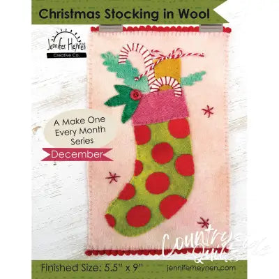 Christmas Stocking in Wool A Make One Every Month Pattern December