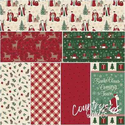 Christmas Time 1 Yard Bundle Linen, 7 Pcs.