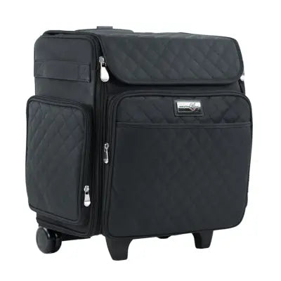 Classic Rolling Craft Tote Black Quilted