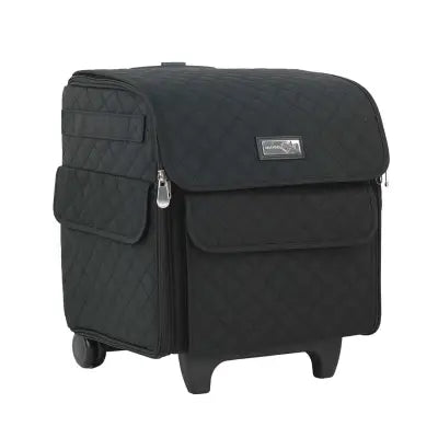 Classic Rolling Serger Tote Black Quilted