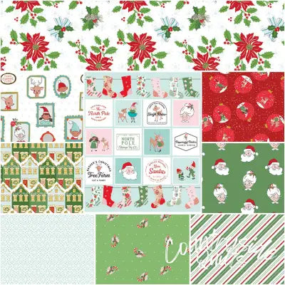 Claus & Co. 1 Yard Bundle White, 9pcs