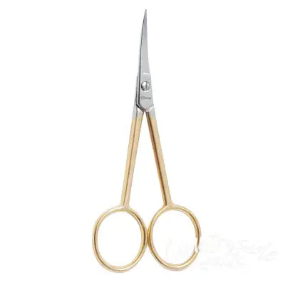Clauss Curved Embroidery Scissor Gold Plate 4-1/2in