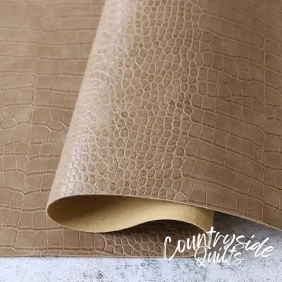 Clay Beige Faux Alligator Leather 5yds