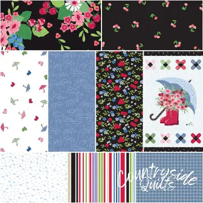 Cloudburst 1 Yard Bundle Black, 9pcs