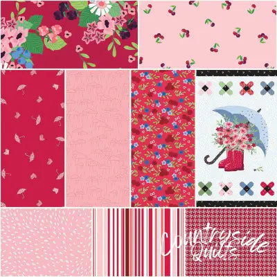 Cloudburst 1 Yard Bundle Red, 9pcs